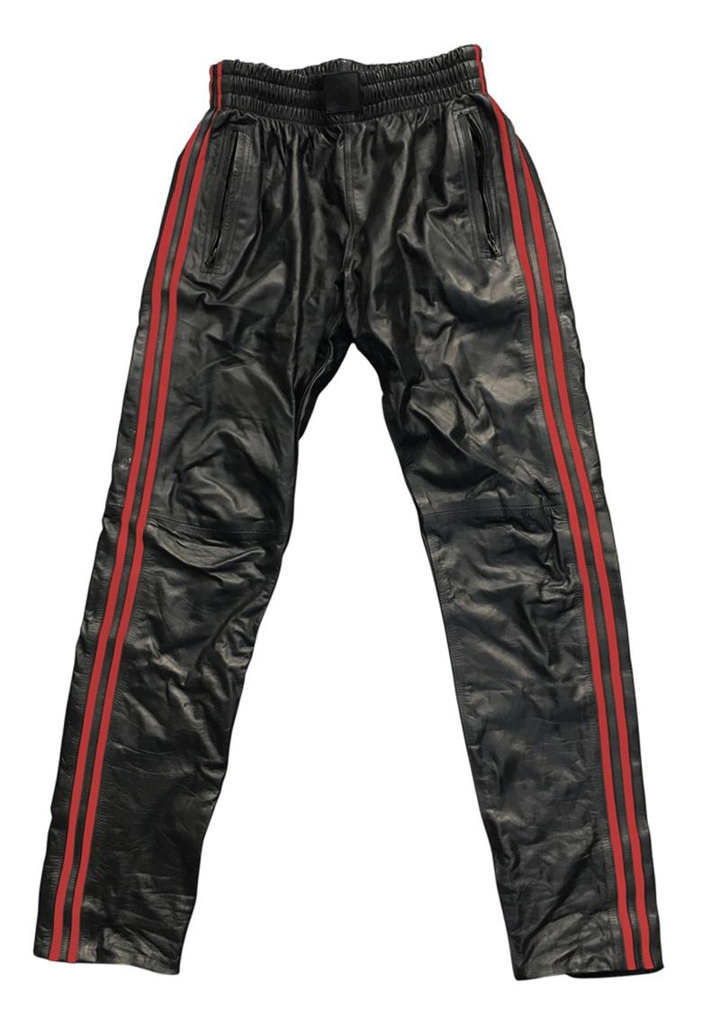 Prowler Red Leather Joggers Red Lg