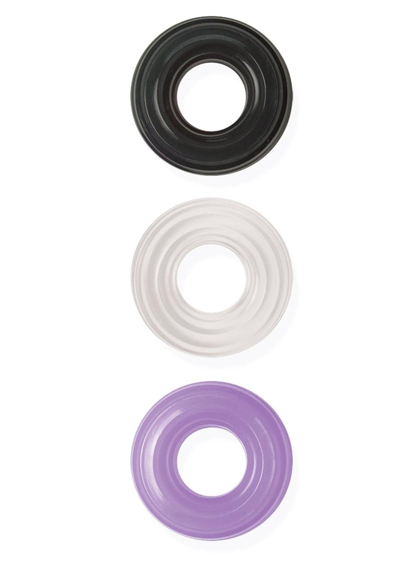 Commander My Best Cock Swellers Silicone Englargement Cockring Waterproof 3 Assorted Colors Per Box