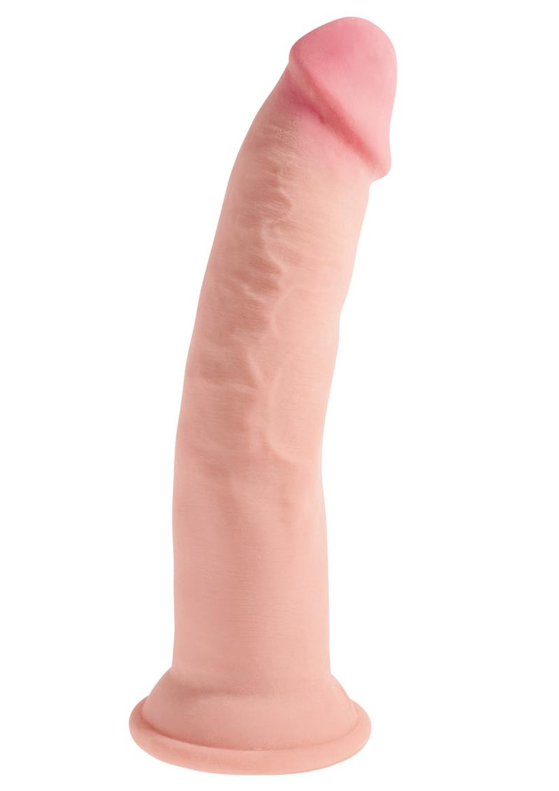 King Cock Plus 9 Inch Triple Density Cock Harness Compatible Suction Cup Base Flesh