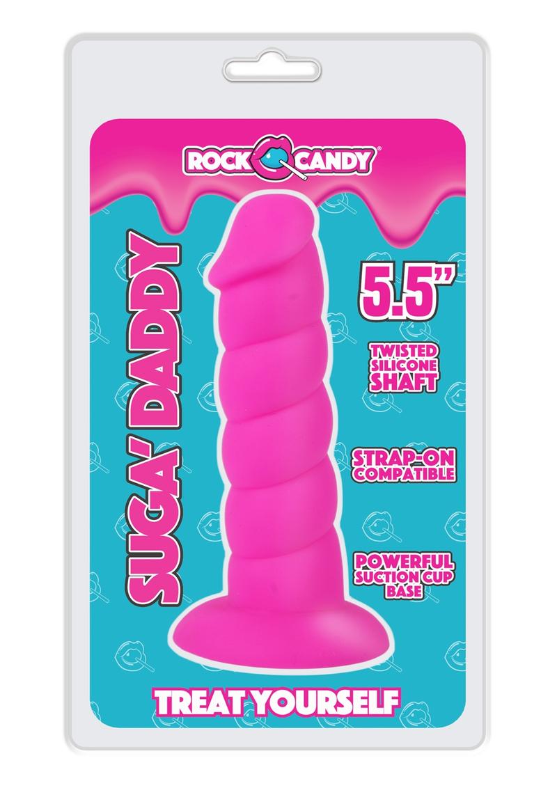 Rock Candy Suga Daddy 5.5 Dildo Non Vibrating Suction Cup Base Pink