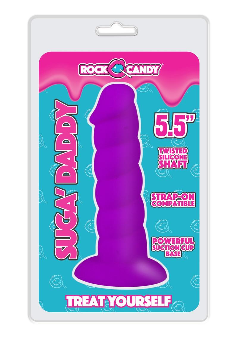 Rock Candy Suga Daddy 5.5 Dildo Non Vibrating Suction Cup Base Purple