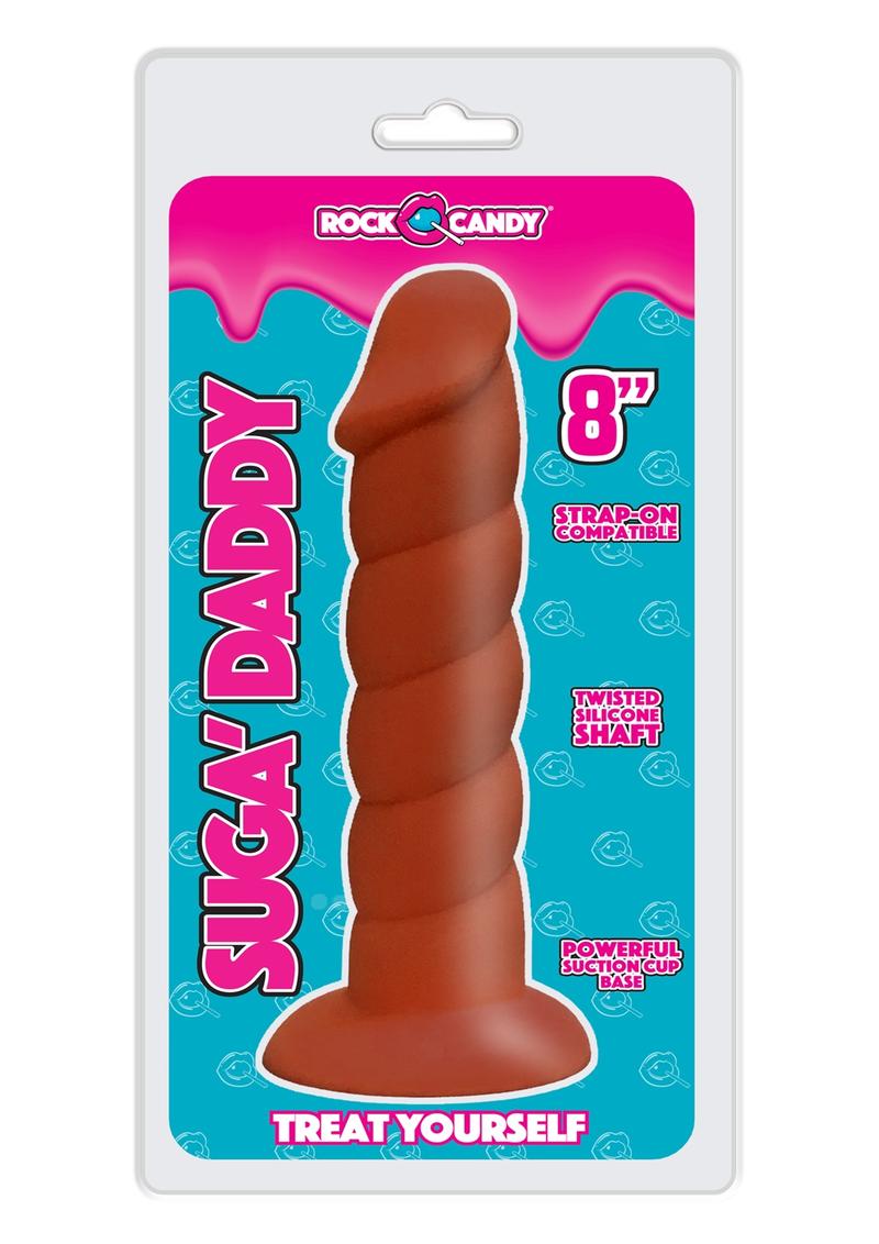 Rock Candy Suga Daddy 8 Dildo Non vibrating Suction Cup Base Brown