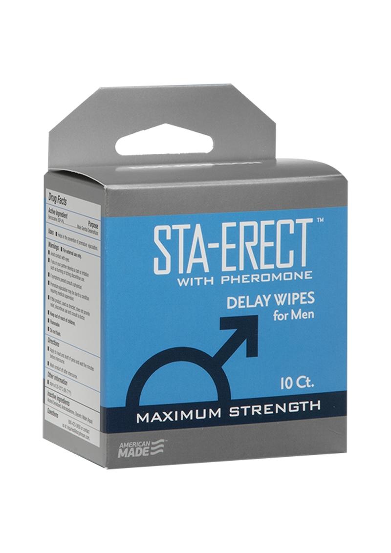 Sta-erect With Pheromone Delay Wipes 10ct Pack