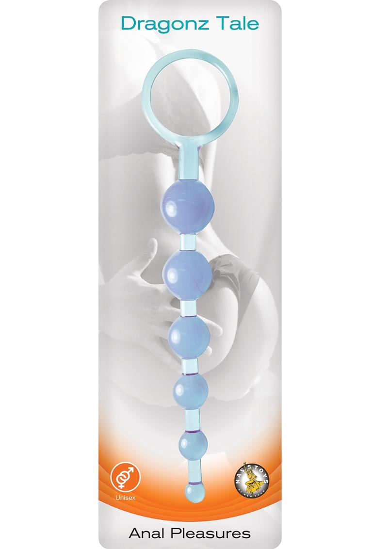 Dragonz Tail Anal Pleasures Silicone Anal Beads Blue