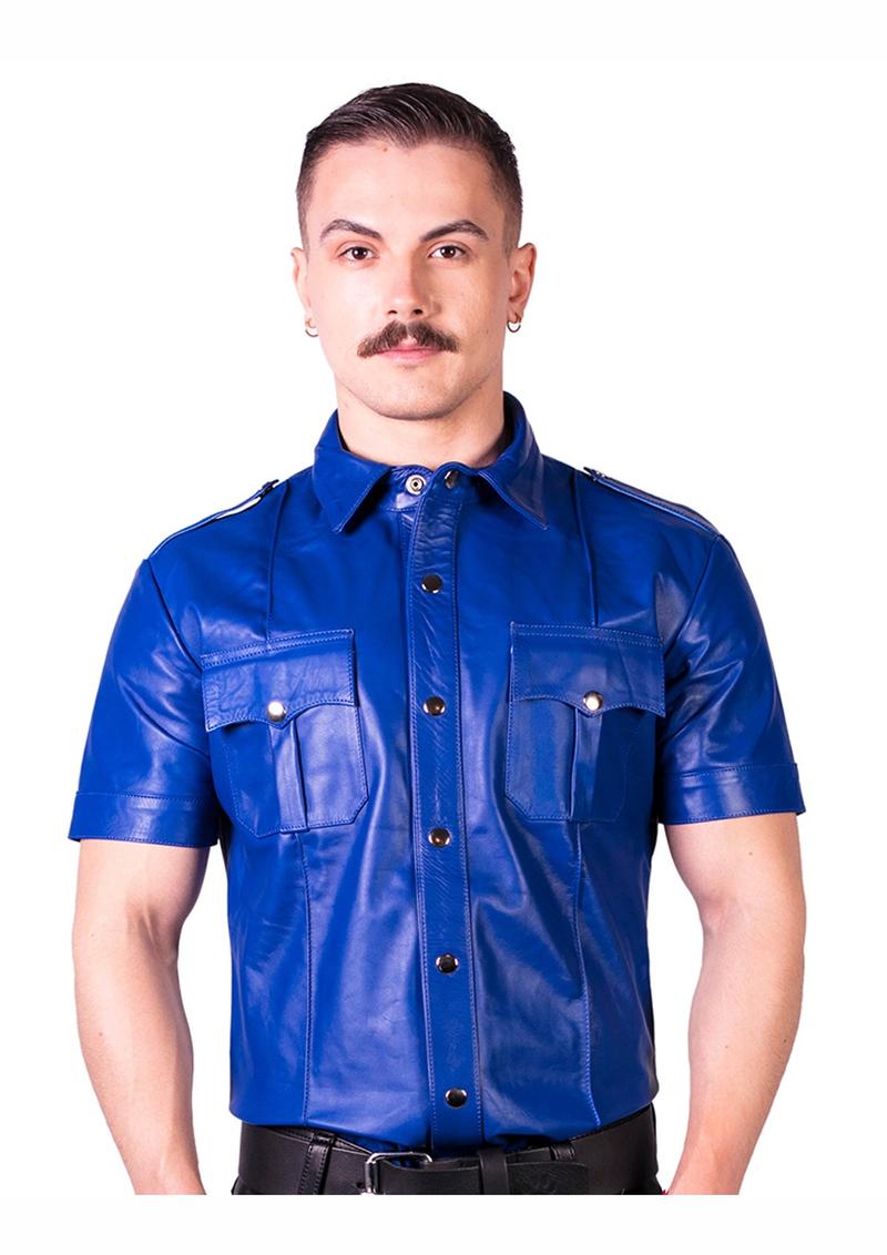 Prowler Red Slim Police Shirt Leather Blue XXL