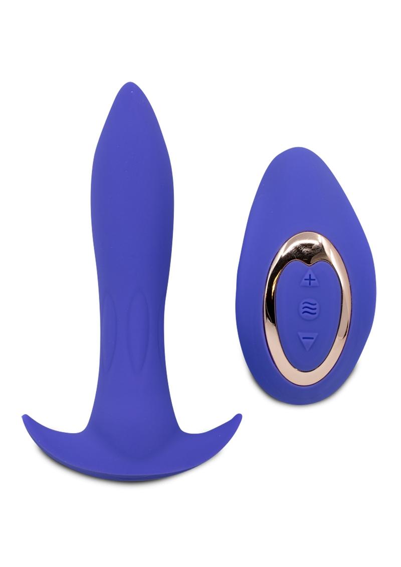 Power Plug Remote Control Anal Plug Rechargeable Waterproof Vibrating Purple