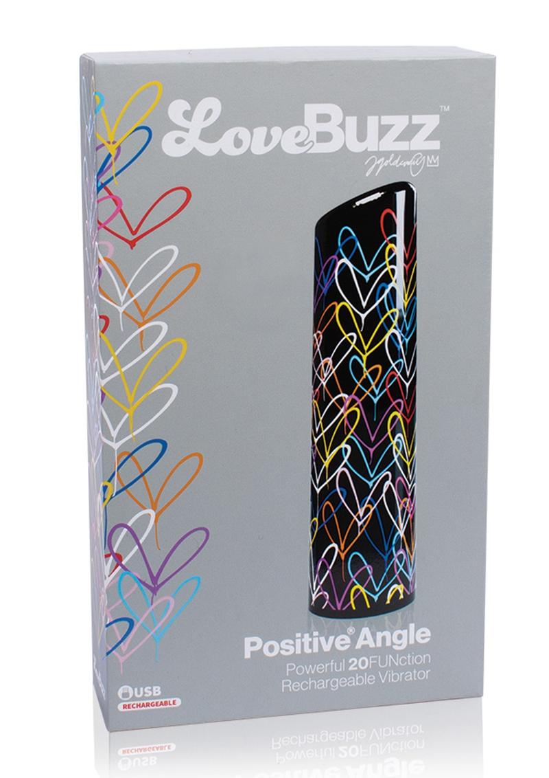 LoveBuzz Positive Angle Multi Function Vibrator Rechargeable Waterproof Black