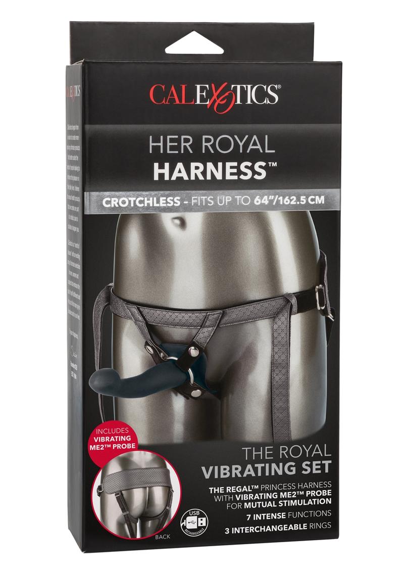 Her Royal Harness The Royal Sensual Set Regal Princess Harness With Vibrating ME2 Silicone G-Probe Waterproof Black