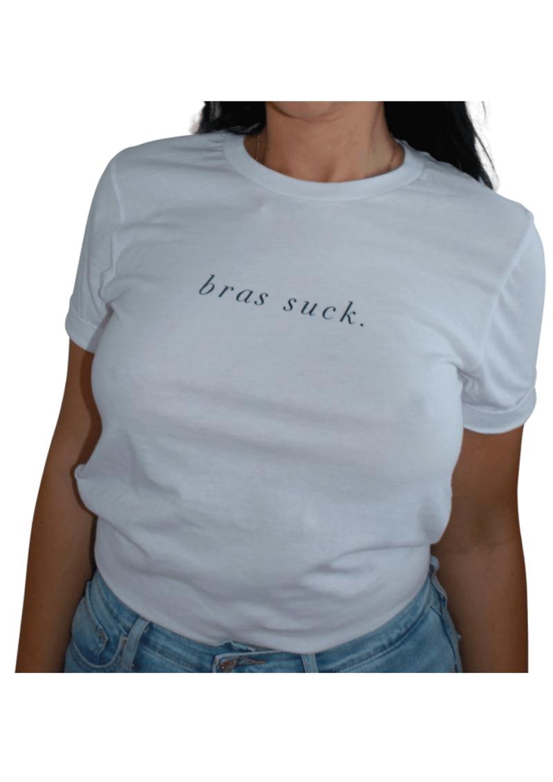 Bras Suck T-Shirt - Size LG - White