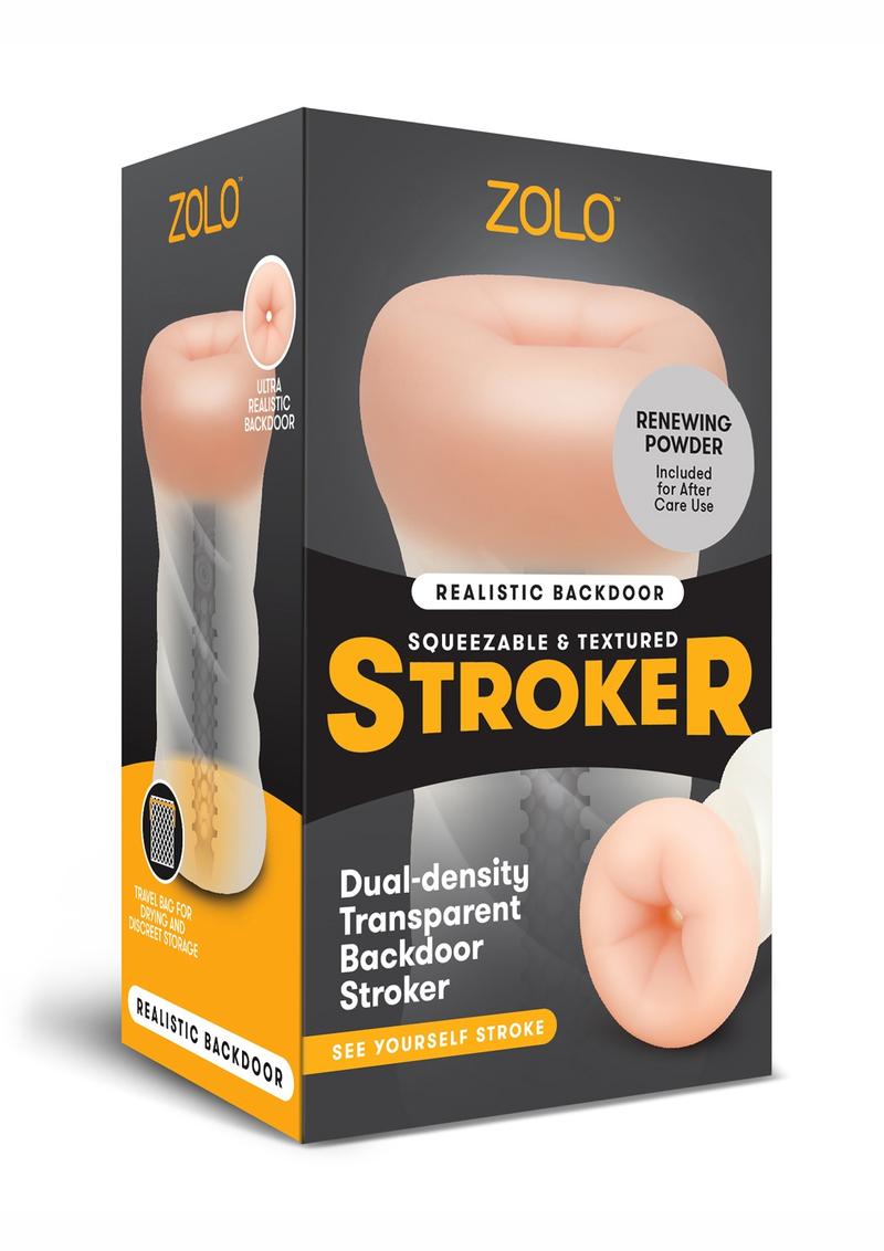 Zolo Squeezable and Textured Backdoor Male Masurbator Non Vibrating Flesh