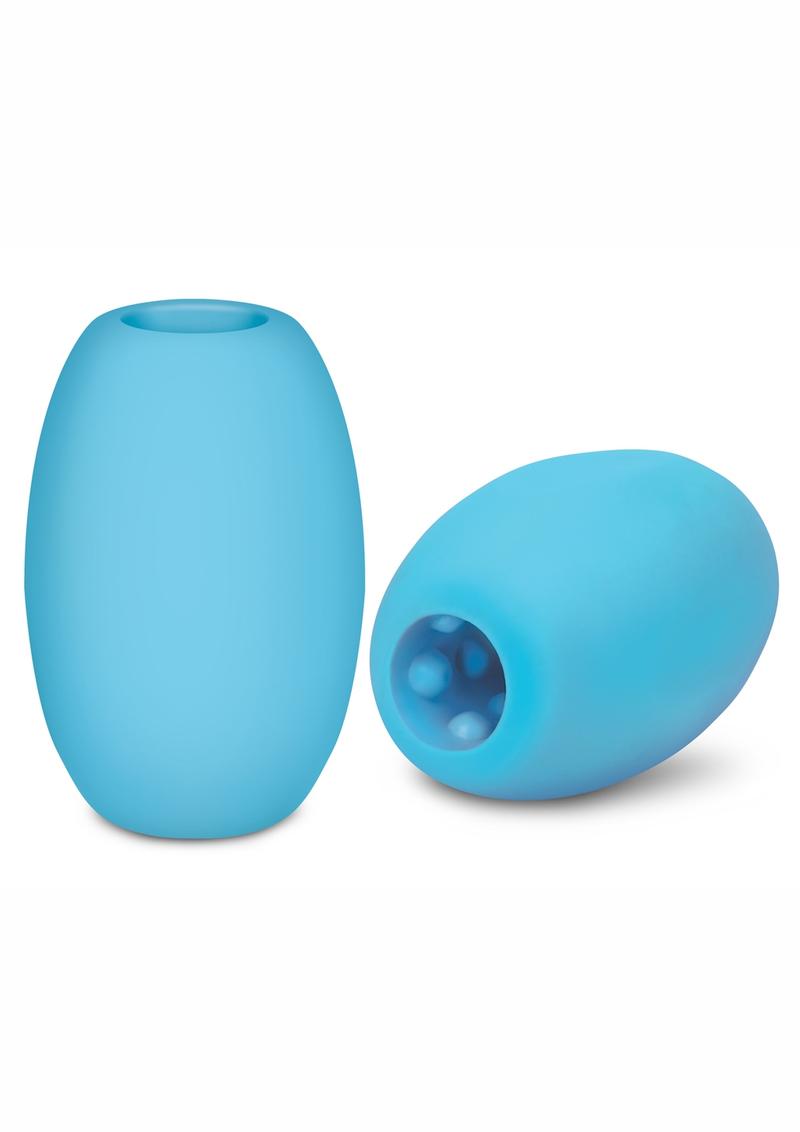 Zolo Squeezable and Textured Mini Bubble Male Masurbator Non Vibrating Blue