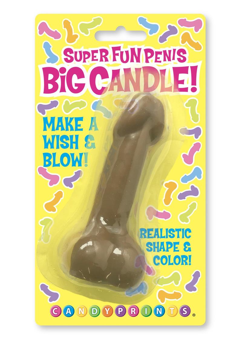 Candy Prints Super Fun Penis Big Candle Brown