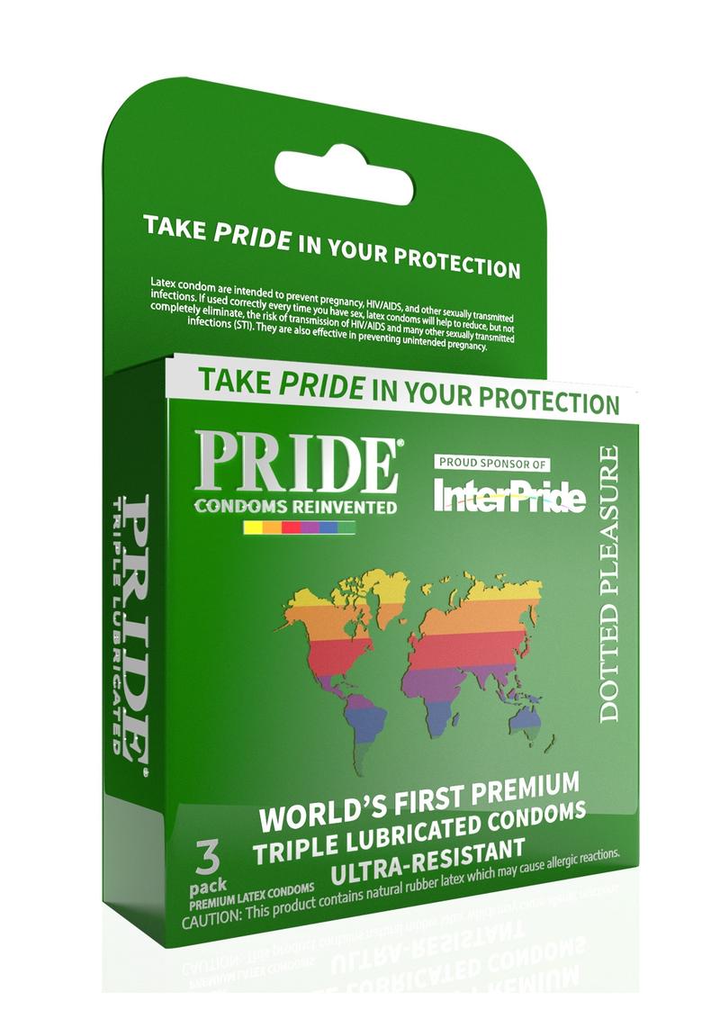 Pride Dotted Pleasure Condoms 3pk