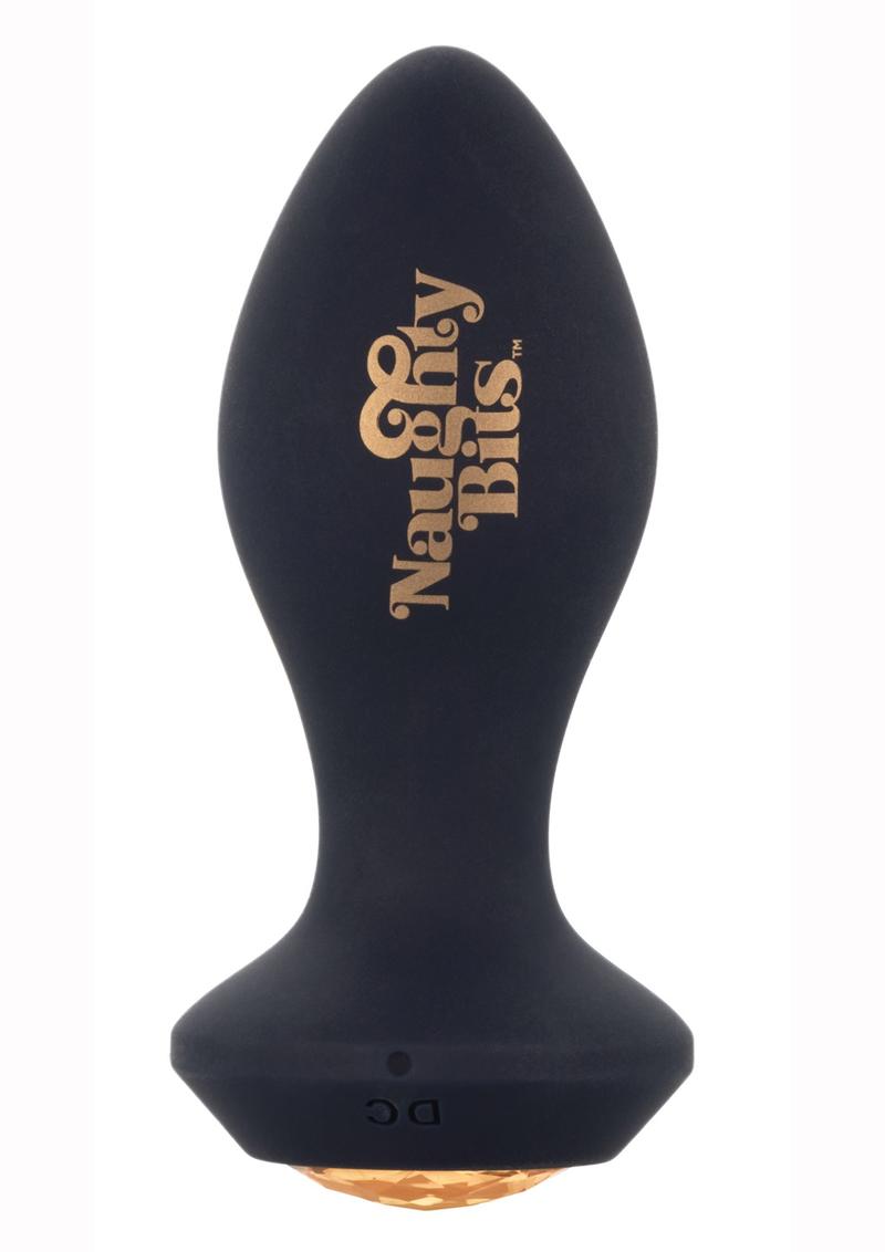 Naughty Bit Shake Your Ass Petite Vibrating Silicone Butt Plug USB Rechargeable Waterproof Black 4.25 Inches