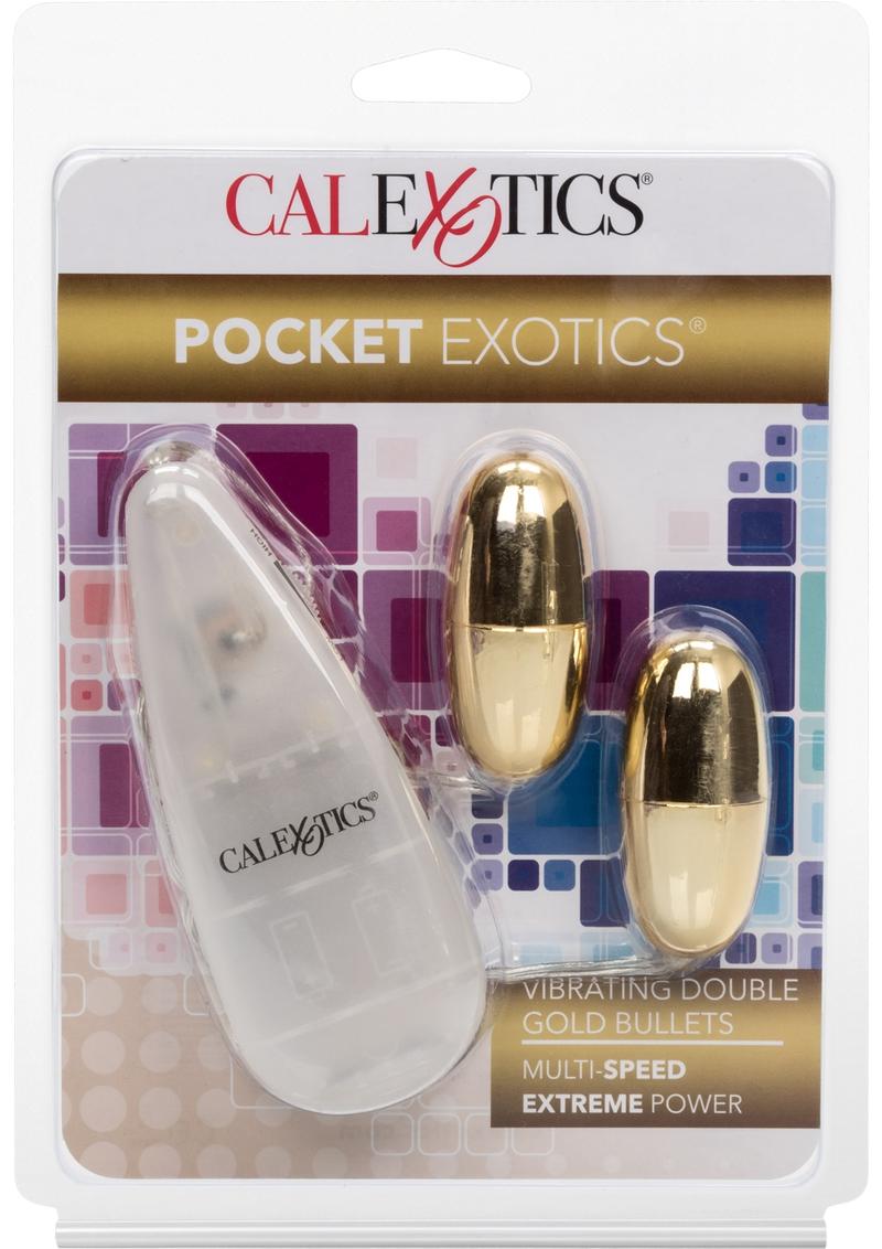Pocket Exotics Double Gold Bullets Multispeed 2.1 Inch Gold