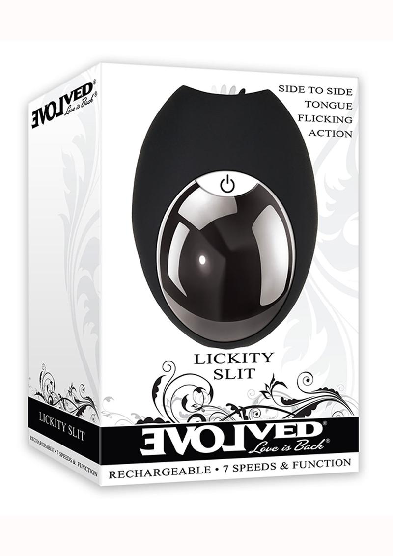 Lickity Slit Rechargeable Silicone Massager - Black