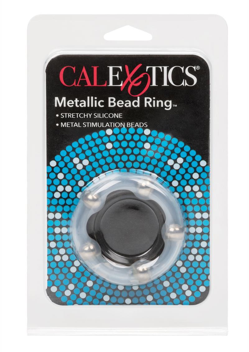 Metallic Bead Ring Silicone Cock Ring Clear