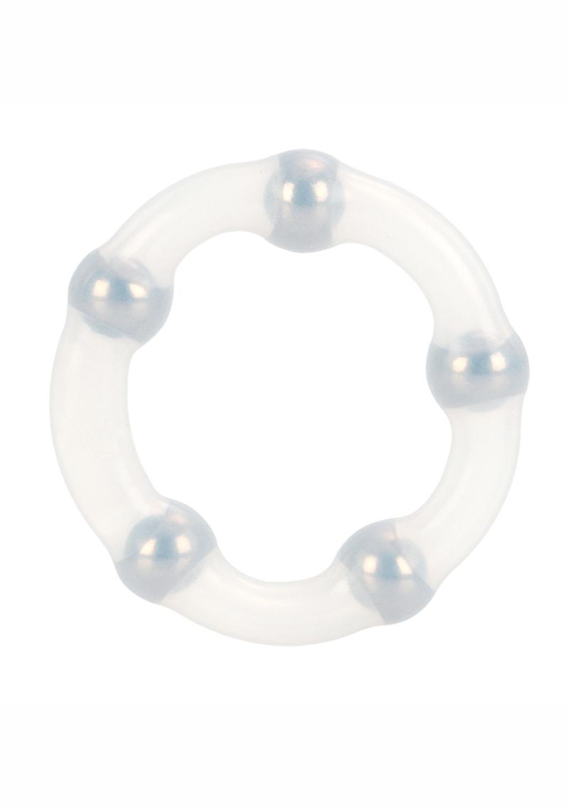Metallic Bead Ring Silicone Cock Ring Clear