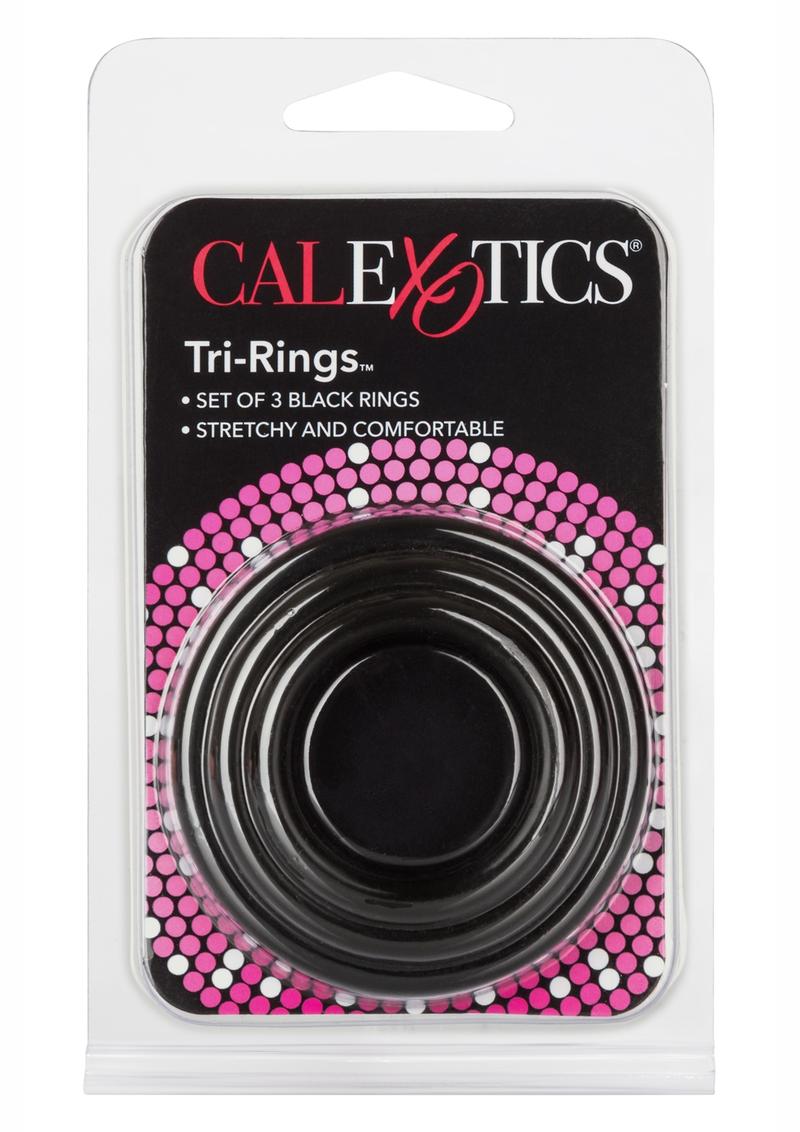 Tri Rings Black Cock Ring Set Black