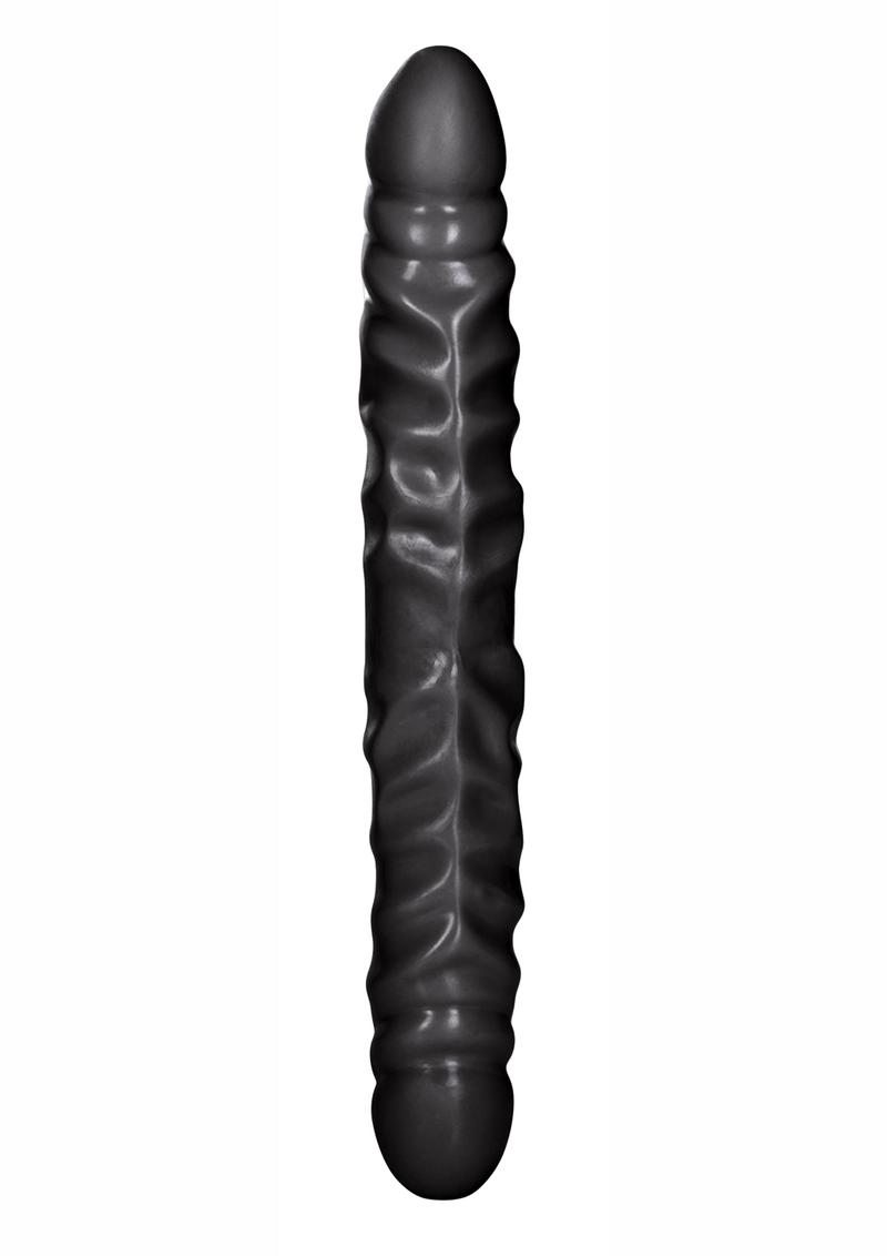 BLACK JACK VEINED DOUBLE DONG 12 INCH BLACK