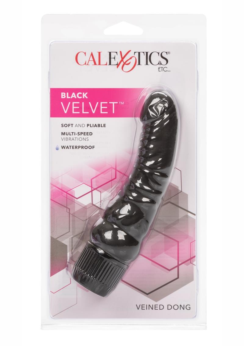 Black Velvet Realistic Vibrator Waterproof Black 6.25 Inch