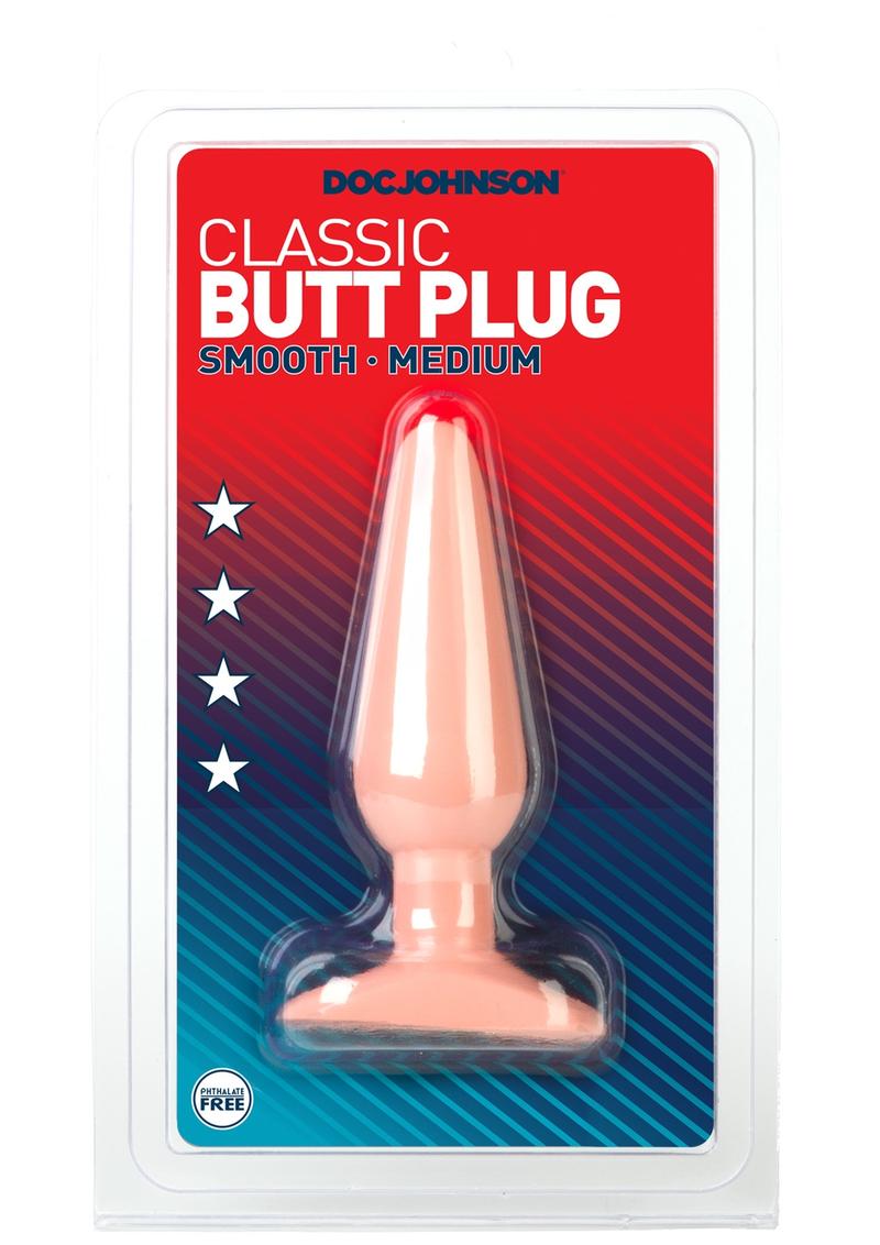 Classic Butt Plug Medium Sil A Gel 5.5 Inch Flesh