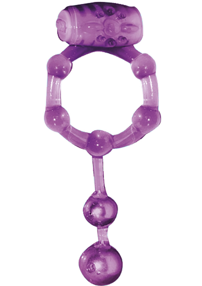 The Macho Erection Keeper Vibrating Cock Ring -Purple