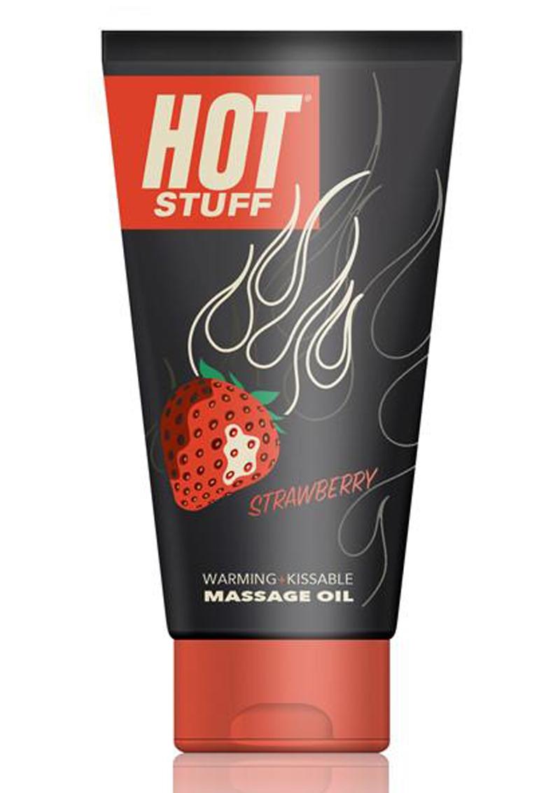 Hot Stuff Edible Warming Water Based Massage Oil Strawberry 6 Ounce