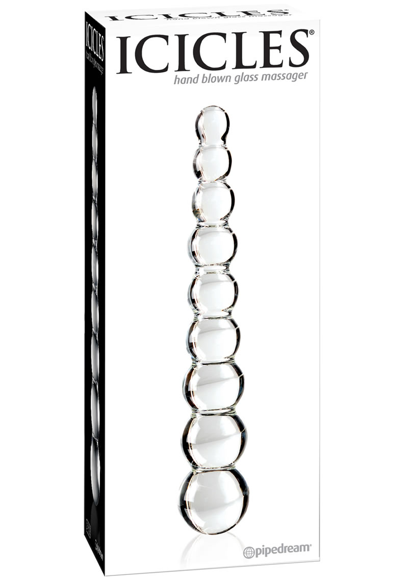 Icicles No 2 Beaded Glass Anal Probe - Clear