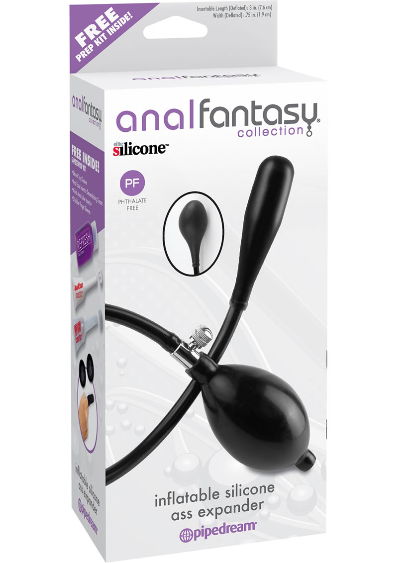 Anal Fantasy Collection Inflatable Silicone Ass Expander Black 3 Inch