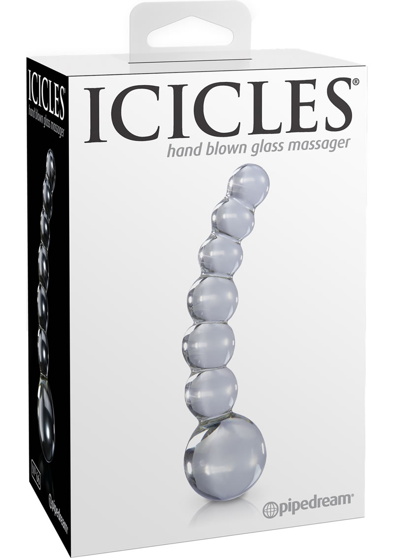 Icicles No 66 Beaded Anal Probe Clear 4.75 Inch