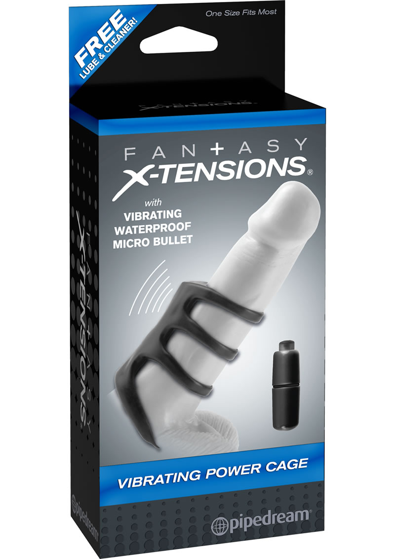 Fantasy Xtensions Vibrating Power Cage Waterproof Black 3.5 Inch