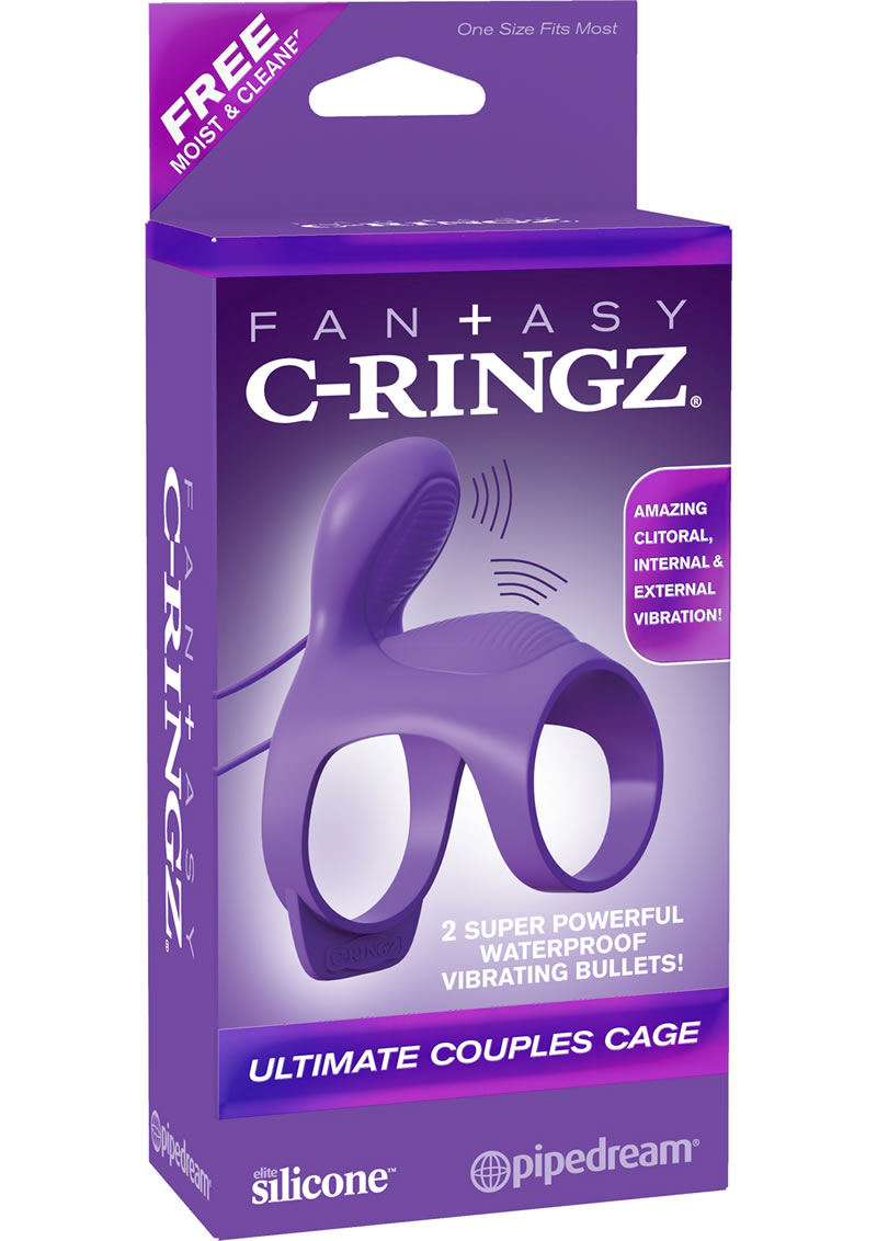 Fantasy C-Ringz Ultimate Silicone Couples Cage Cock Ring - Purple