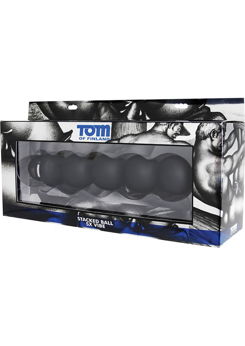 Tom Of Finland Stacked Ball Silicone Vibe - Black