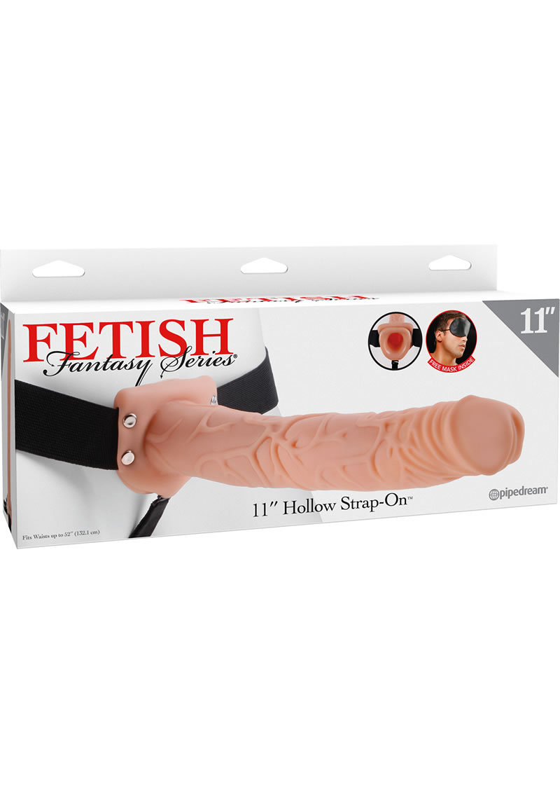 Fetish Fantasy Series Hollow Strap-On Dildo And Stretchy Harness 11in - Vanilla