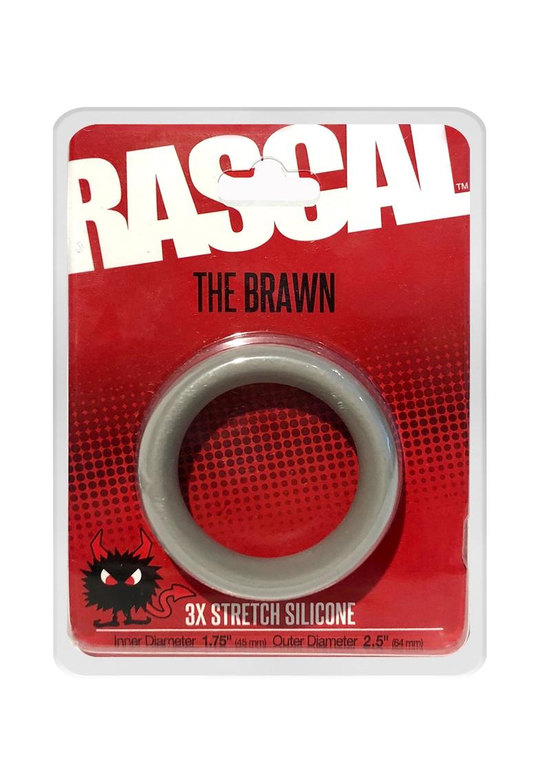 Rascal The Brawn Silicone Cock Ring Grey 2.5 Inch Diameter