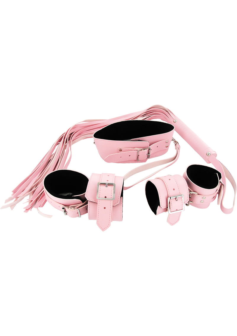 Strict Leather Bondage Set - Pink