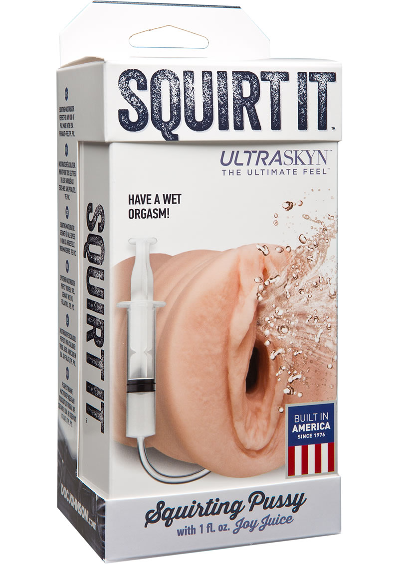 Squit It Ultraskyn Squirting Masturbator With 1oz Joy Juice - Pussy - Vanilla