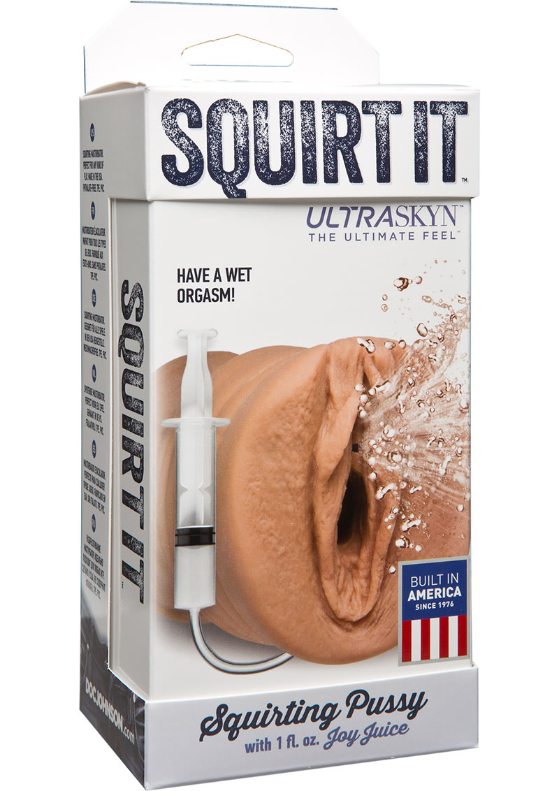 Squit It Ultraskyn Squirting Masturbator With 1oz Joy Juice - Pussy - Caramel