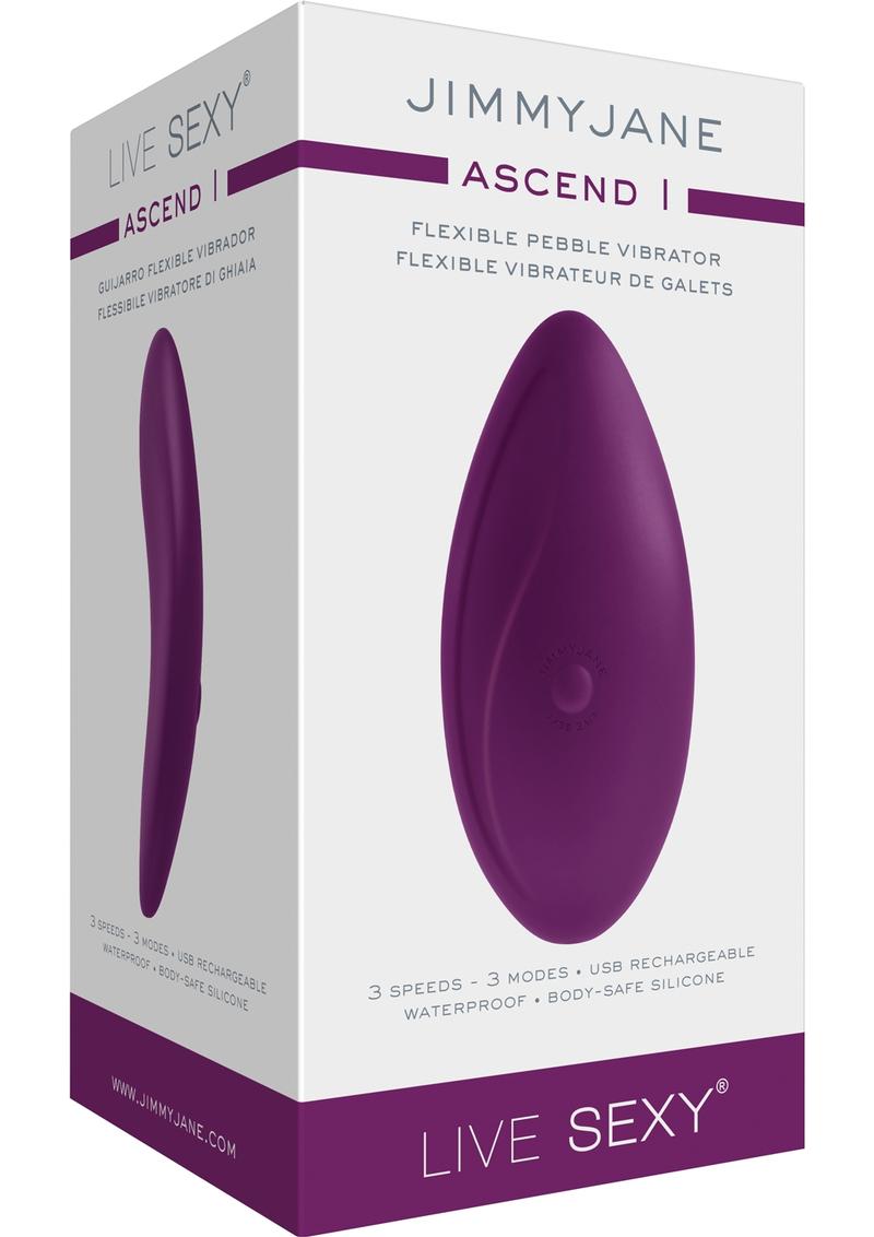 JimmyJane Live Sexy Ascend 1 Rechargeable Silicone Flexible Pebble Vibrator - Purple