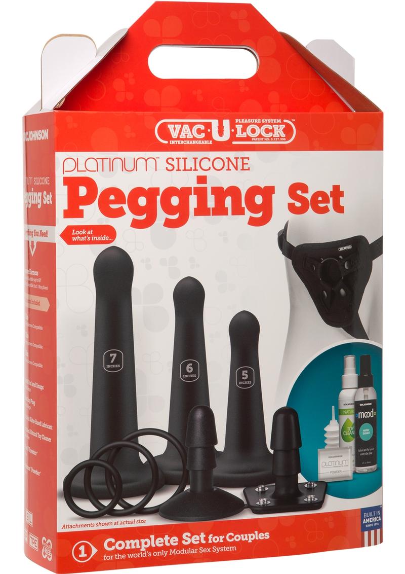 Vac-U-Lock Platinum Silicone Pegging Set - Black