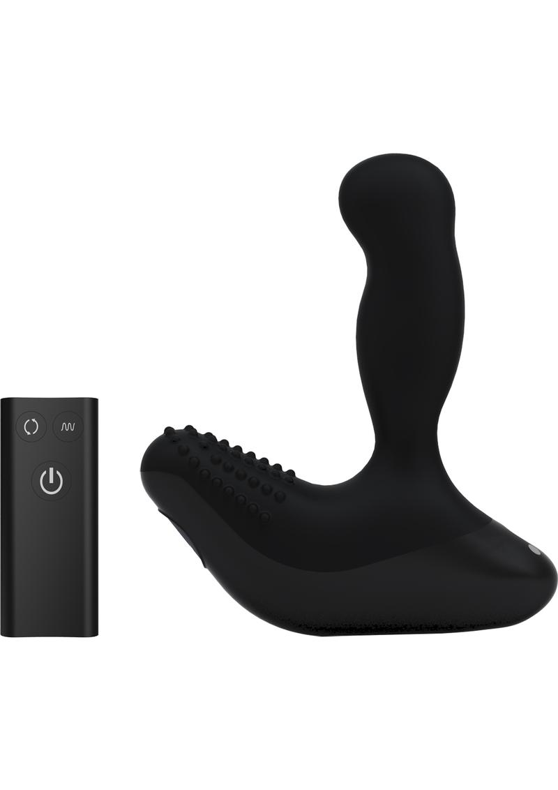 Nexus Revo Stealth USB Recharged Silicone Rotating Prostate Massager With Wireless Remote Control Black
