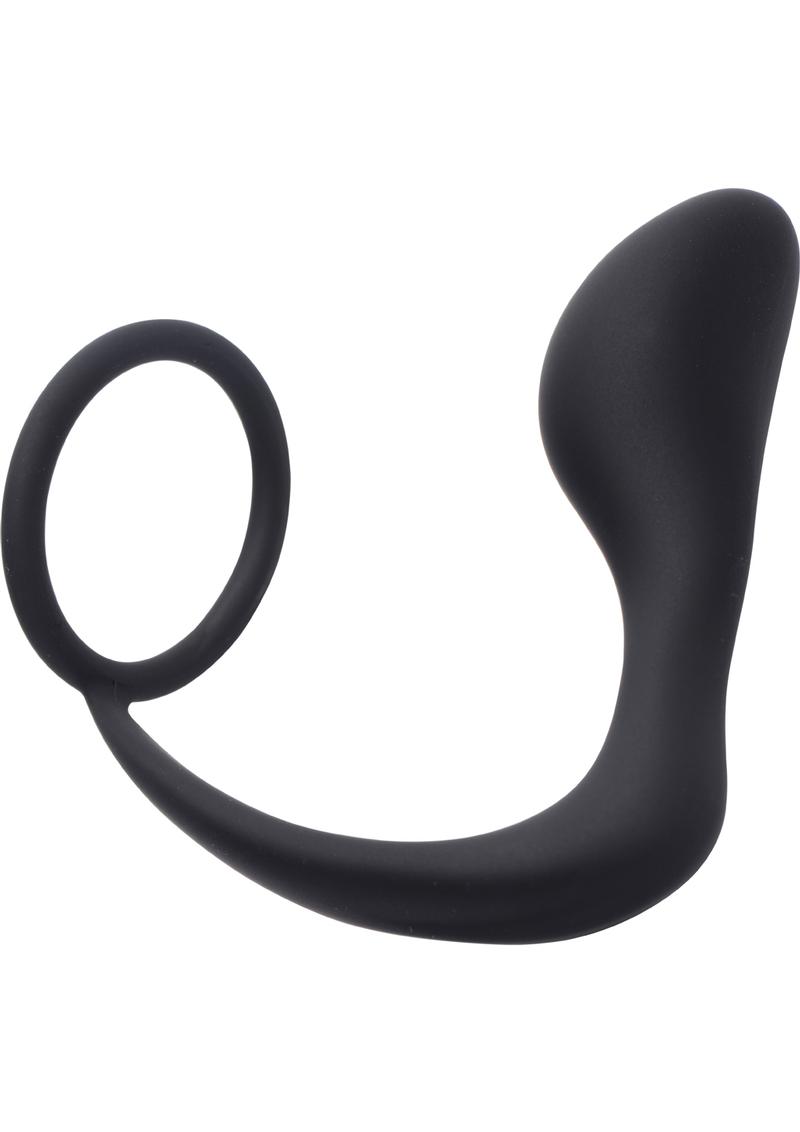 Prostatic Play Explorer II Silicone Prostate Stimulator + Cock Ring - Black
