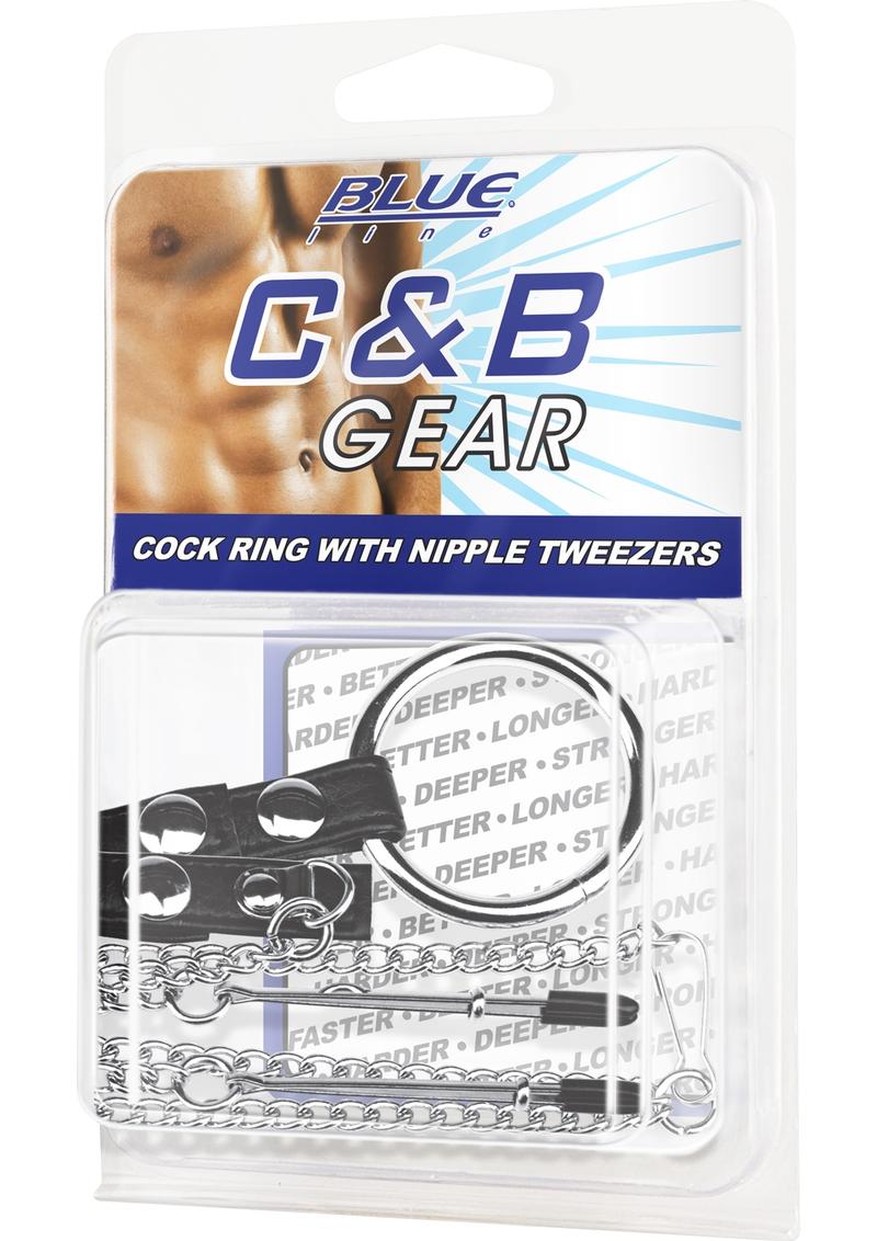 CandB Gear Cock Ring With Nipple Tweezers