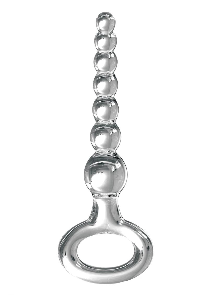 Icicles No 67 Beaded Glass Anal Probe - Clear