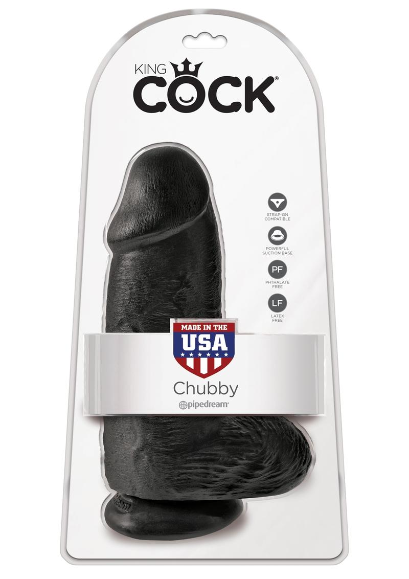 King Cock Chubby Dildo 9in - Black