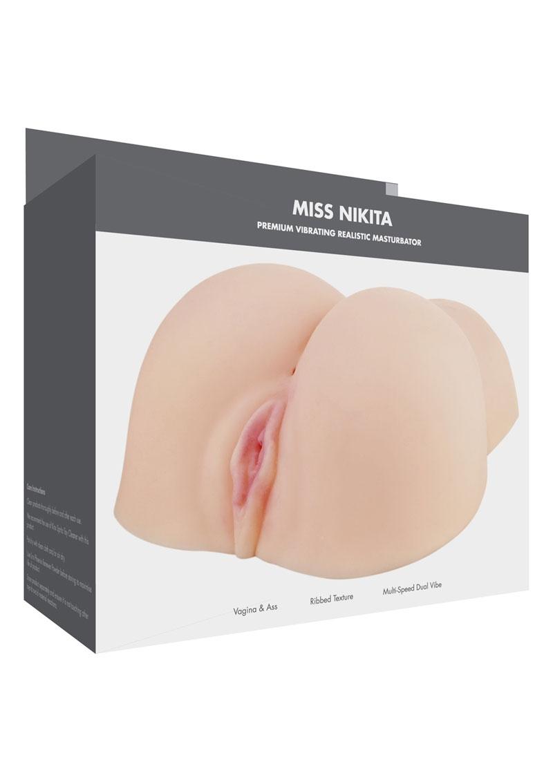 Linx Miss Nikita Vibrating Realistic Masturbator - Pussy And Butt - Vanilla