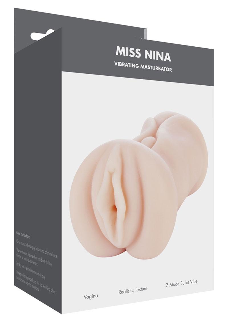 Linx Miss Nina Premium Vibrating Realistic Masturbator - Pussy - Vanilla