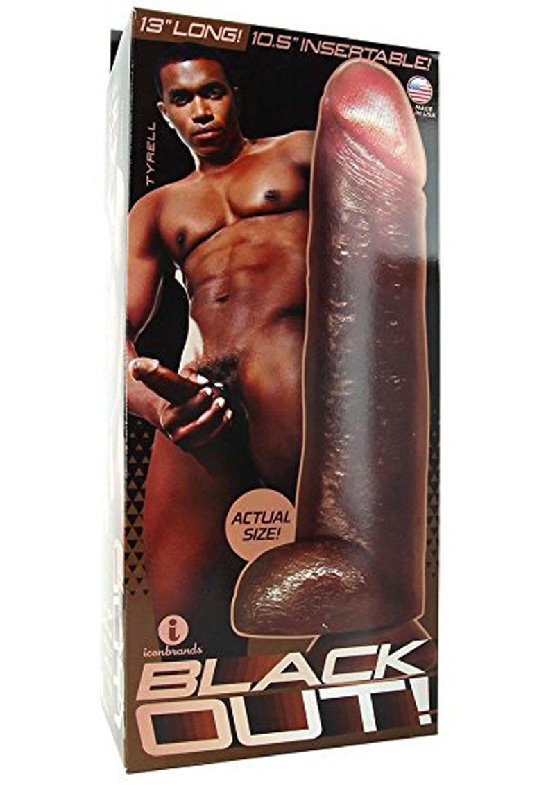 Blackout! Realistic Cock 12.75in Dildo - Black