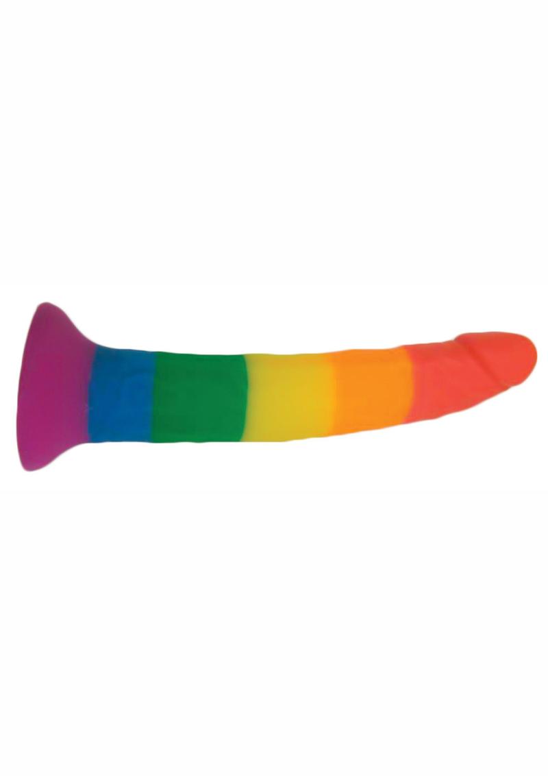 Rainbow Power Drive Strap On Dildo With Harness 7 Inch